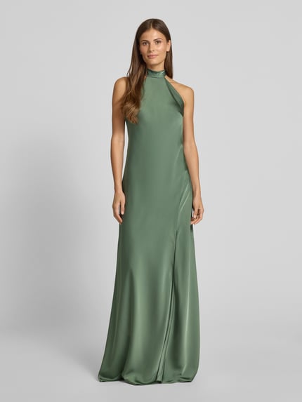 Mascara Abendkleid mit Neckholder zum Binden Gruen 4