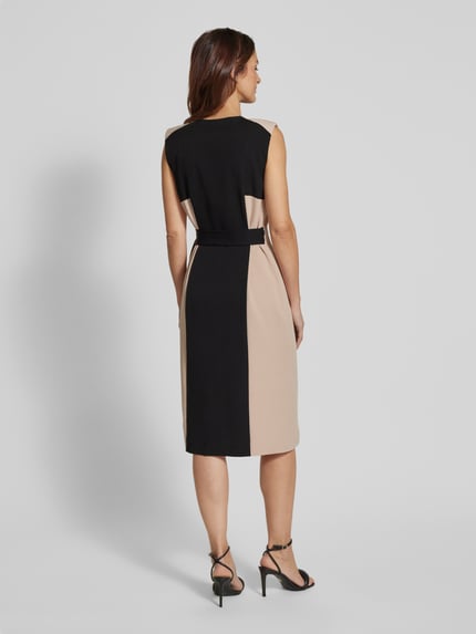 DKNY Knielange jurk in wikkellook Ecru - 5