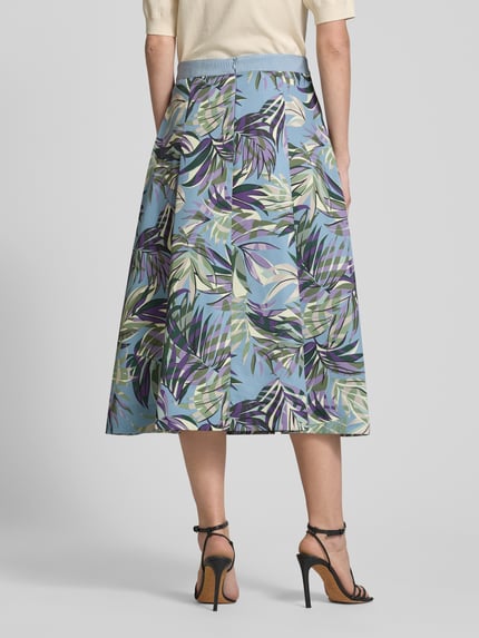 MAX&Co. Midirok met stolpplooien, model 'RISATA' Lichtblauw - 5