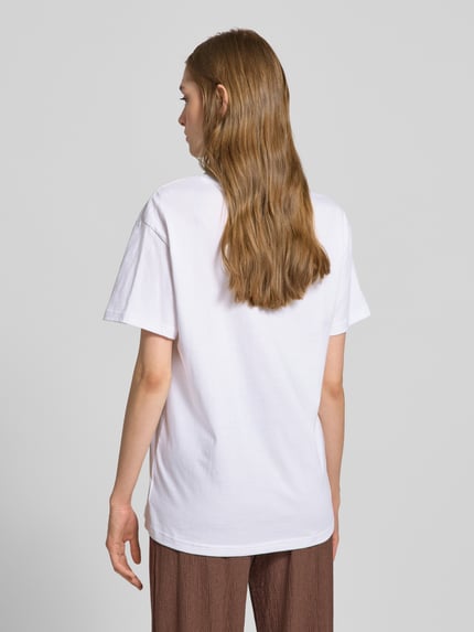 Colourful Rebel Loose fit T-shirt met motiefprint, model 'Beach Items' Wit - 5