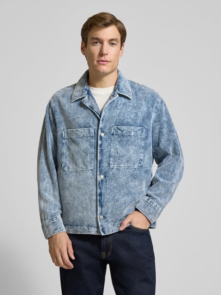 DRYKORN Overhemdjack met knoopsluiting, model 'DIARD' Jeansblauw - 4