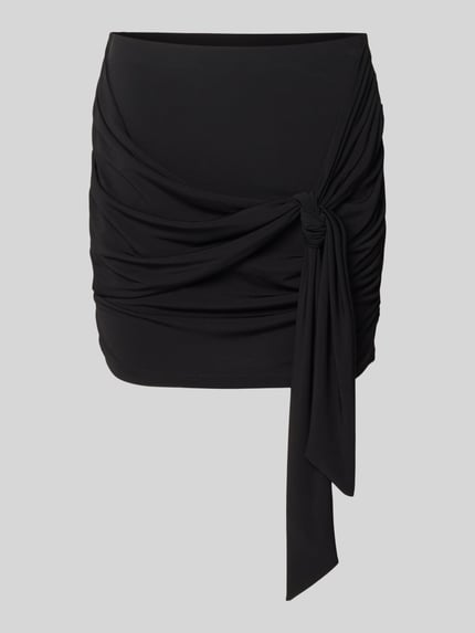 Produktfoto, Minirock mit Bindegürtel Modell 'Elonie' von LeGer by Lena Gercke, Schwarz, Elastischer-Material-Mix, eng anliegende Passform, Damen.