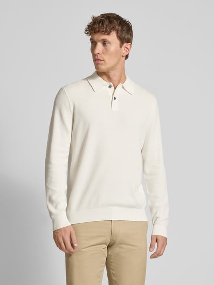 Christian Berg Men Koszulka polo o kroju slim fit z listwą guzikową Złamany biały 4