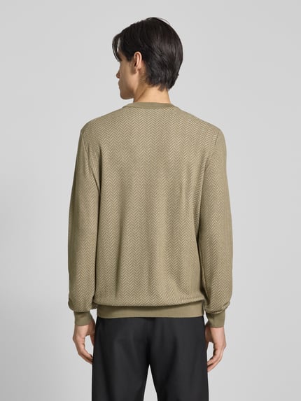 BOSS Regular Fit Pullover aus Schurwoll-Mix Modell 'HABITO' Schlamm 5