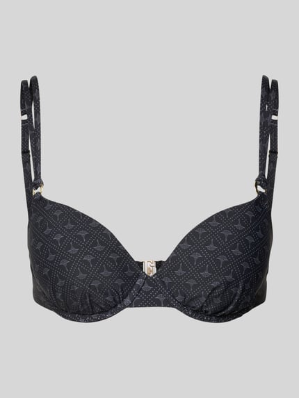 JOOP! COLLECTION Góra bikini damska JOOP! Collection;Mieszanka materiałów z dodatkiem streczu;Dopasowany krój;Regulowane ramiączka;Fiszbina;Wyprofilowane miseczki;Zapięcie na haftkę Czarny 1
