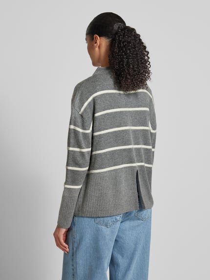 someday. Strickpullover mit gerippten Abschlüssen Modell 'Tanalynn' Hellgrau Melange 5