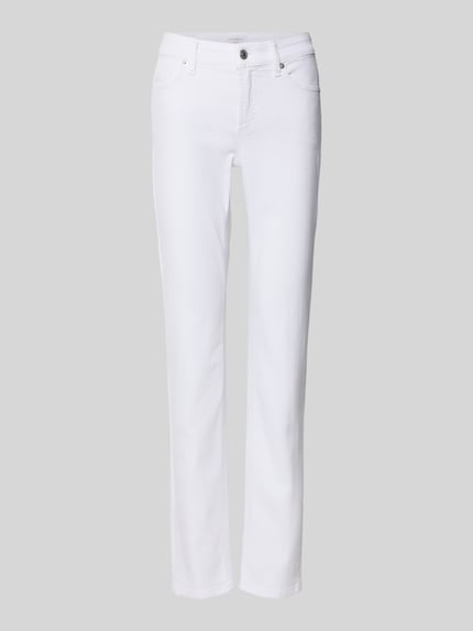 Produktfoto, Straight Fit Jeans im 5-Pocket-Design Modell 'PIPER LONG' von JOOP! aus weißem Baumwoll-Mix, Knopfverschluss, Damen Jeans.