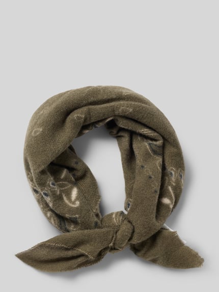 Jake*s Casual Schal mit soften Fransenabschlüssen Oliv 1