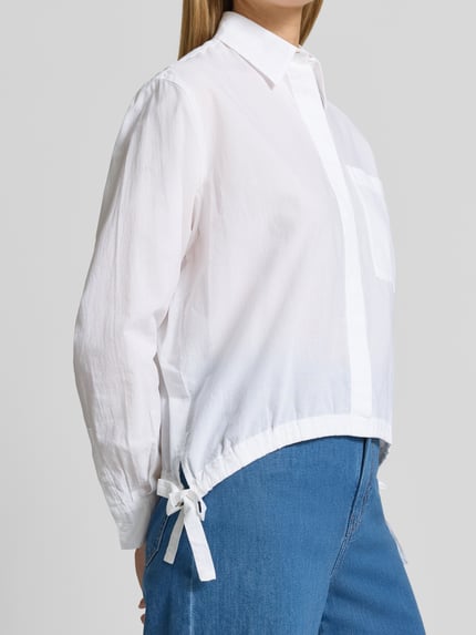 s.Oliver RED LABEL Boxy Fit Langarmbluse aus reiner Baumwolle Weiss 3