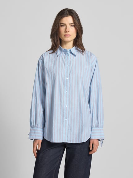 Tom Tailor Denim Oversized Hemdbluse aus reiner Baumwolle Hellblau 4