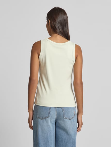 MOS MOSH Tanktop met ribboorden, model 'Casa' Lindegroen - 5