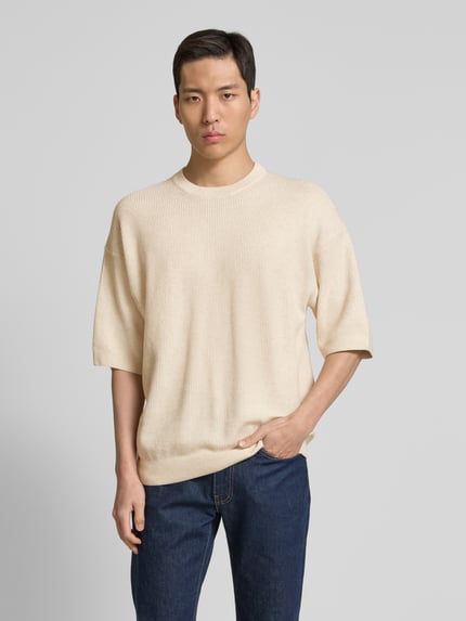 JACK & JONES Premium Strickshirt mit Rundhalsausschnitt Modell 'KALEB' Offwhite 4