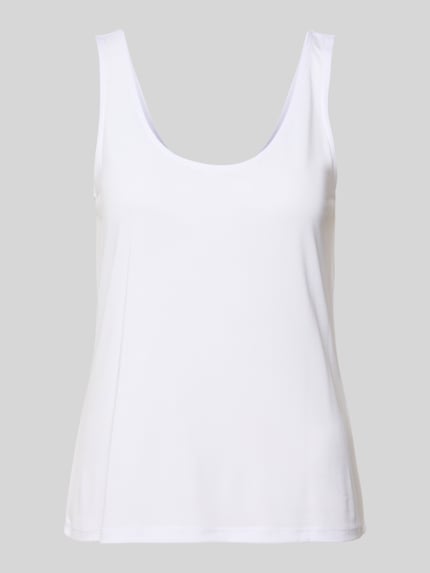 Productfoto, Relaxed Fit Tank Top uit modal-mix model 'KAMALA' van Pieces, dames tanktop in effen wit, smalle bandjes, U-hals, zachte gladde textuur