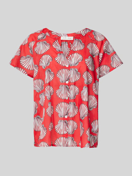 Christian Berg Woman Regular fit blouse met V-hals Lichtrood - 2