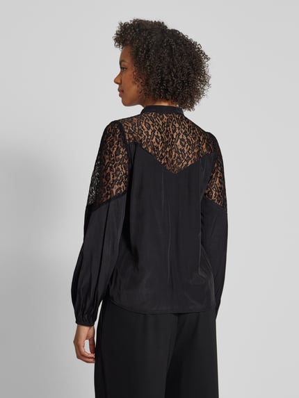 FREE/QUENT Regular Fit Bluse mit Häkelspitze Modell 'VIALU' Black 5