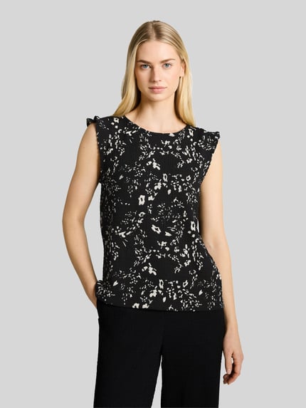 Tom Tailor Denim Loose Fit Top in Crinkle-Optik Black 4