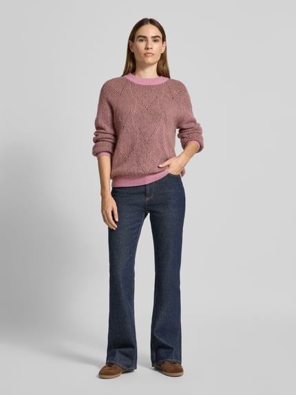 Fynch-Hatton Strickpullover aus Alpaka-Mix mit Rundhalsausschnitt Rose 1