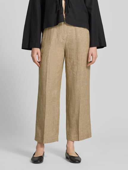 Brax straight fit linnenbroek met elastische band Beige - 4