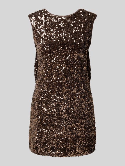 Produktfoto, Paillettenkleid mit Rückenausschnitt von ONLY in strukturierter Optik, Mini-Länge, hohe Form, ärmellos, Gehsaum.