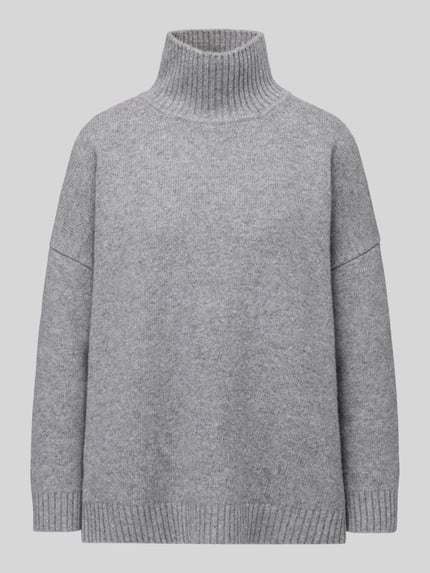 Produktfoto, graue, locker geschnittene Stricktextur, Loose Fit Pullover aus reiner Wolle Modell 'BORGIA' von Weekend Max Mara, Dames Pullover