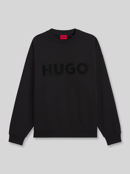 HUGO Bluza o kroju regular fit z czystej bawełny model 'Dinex' Czarny 2