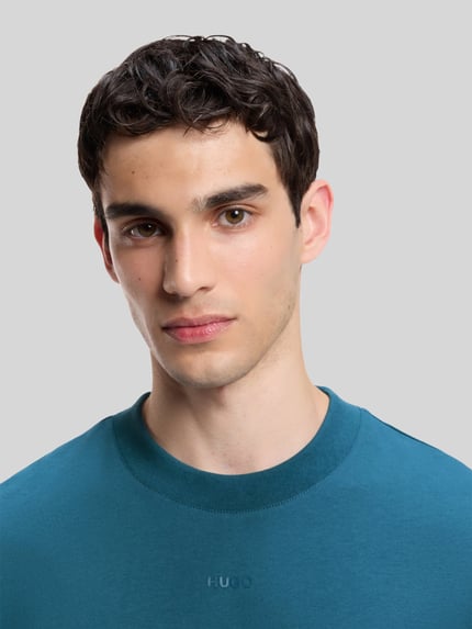HUGO Regular Fit T-Shirt aus reiner Baumwolle Modell 'Dapolino' Ocean 3