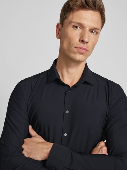 Jake*s Super Slim fit zakelijk hemd met knoopsluiting Zwart - 3