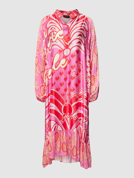 miss goodlife Midikleid aus Viskose mit Allover-Muster Pink 2