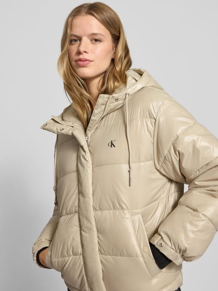 Calvin Klein Jeans Kurtka w stylu puffer z Logo Model 'SHINE PUFFER JACKET' Szarobrązowy 3