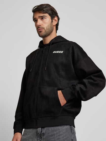 GUESS Activewear Sweatjack met labeldetail, model 'DARIL' Zwart - 3