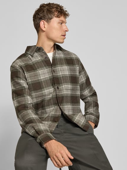Selected Hemdjacke mit durchgehender Knopfleiste Gruen 3