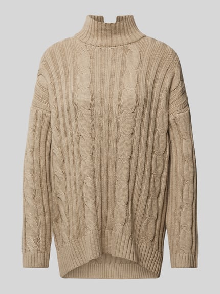 NOISY MAY® Strickpullover mit Stehkragen und Woll-Anteil Modell 'HAYDA' Camel 2