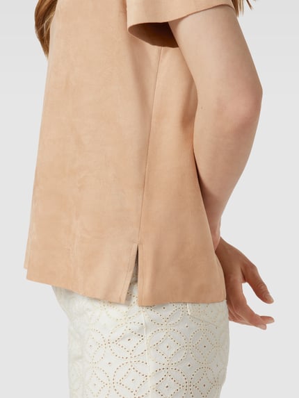 Juvia T-shirt met boothals Camel - 3