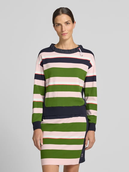 Marc Cain Bluza o kroju relaxed fit z mieszanki wiskozy Granatowy 4