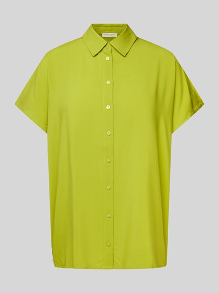 Christian Berg Woman Regular fit overhemdblouse met kapmouwen Appeltjesgroen - 2