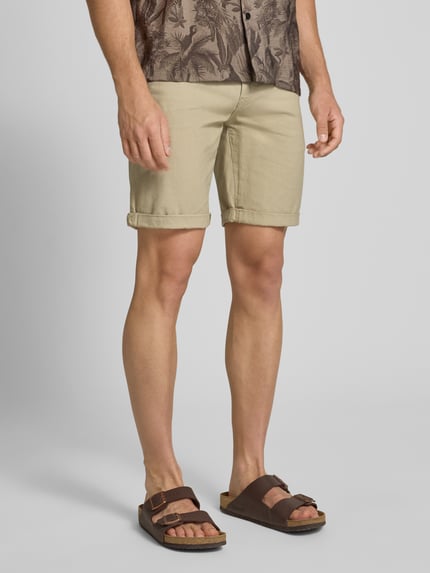 Blend Chino-Shorts aus Leinen-Mix Beige 4