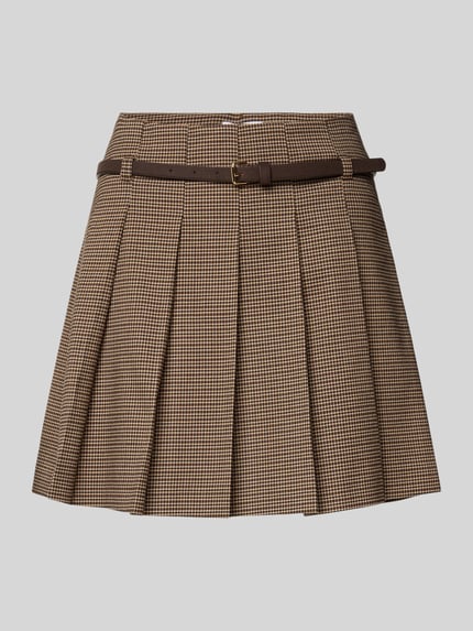 Minirok met viscose in geplooide look Shop The Look MANNEQUINE