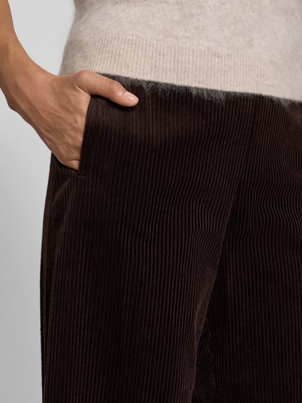 Marc O'Polo Spodnie o kroju straight fit ze sztruksu z czystej bawełny Ciemnobrązowy 3