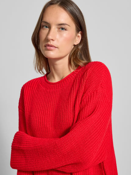 American Vintage Sweter z dzianiny z okrągłym dekoltem model ‘CRASHWAY’ Czerwony 3