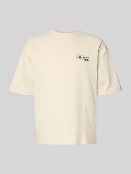 T-Shirt mit Rundhalsausschnitt und Label-Print Shop The Look MANNEQUINE