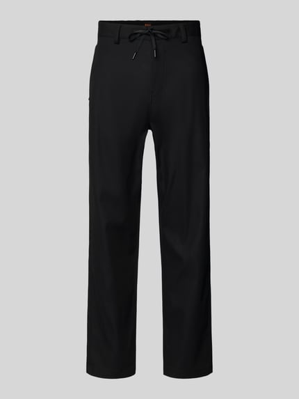 Produktfoto, Tapered Chino mit Kordelzug Modell 'CHINO ST-P' von BOSS Orange, unifarbene Herrenhose aus Baumwoll-Mix, Label-Applikation