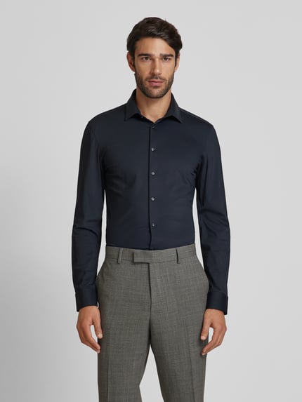 Jake*s Super Slim Fit Business-Hemd mit Kentkragen Black 4