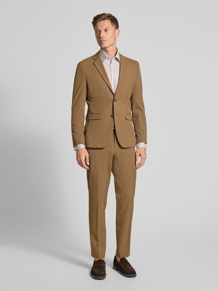 Selected Marynarka do garnituru o kroju slim fit z dodatkiem wiskozy model ‘LIAM’ Koniakowy 1