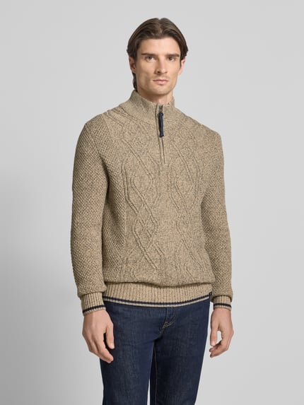 LERROS Strickpullover mit Troyer-Kragen Beige 4