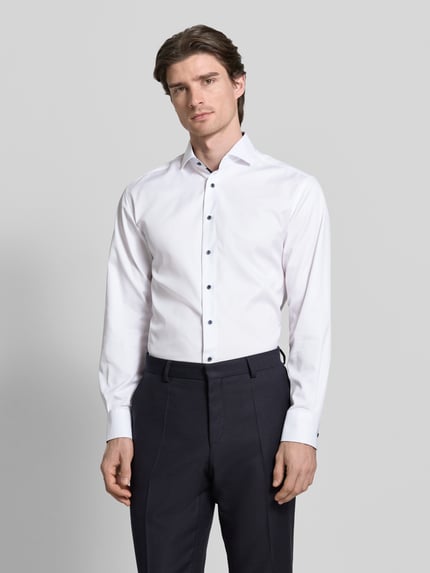 ETERNA Regular Fit Businesshemd aus Baumwolle mit Kentkragen Weiss 4