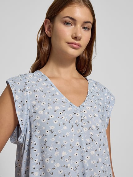 PIECES Regular fit blousetop met kapmouwen, model 'NYA' Lichtblauw - 3