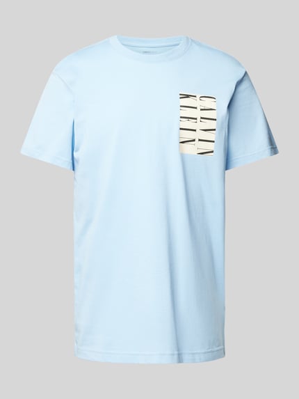 Calvin Klein Jeans T-Shirt mit Label-Print Hellblau 2