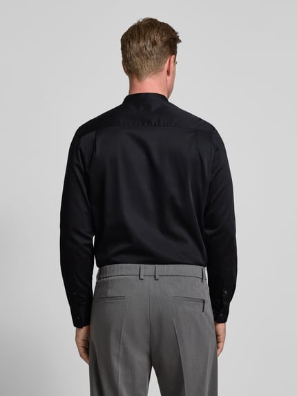 Jake*s Relaxed Fit Business Hemd mit Stehkragen Black 5