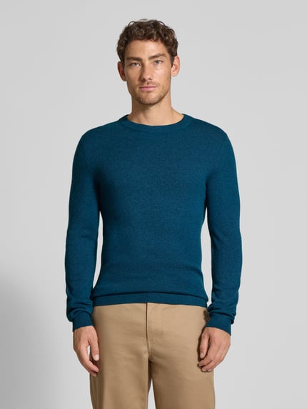 MCNEAL Gebreide pullover van wolmix met kasjmiermix Petrol gemêleerd - 4