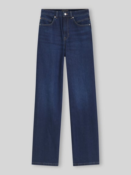 BOSS Orange Wide & Loose Fit Jeans aus Baumwoll-Lyocell-Mix Modell 'MARLENE' Dunkelblau 2